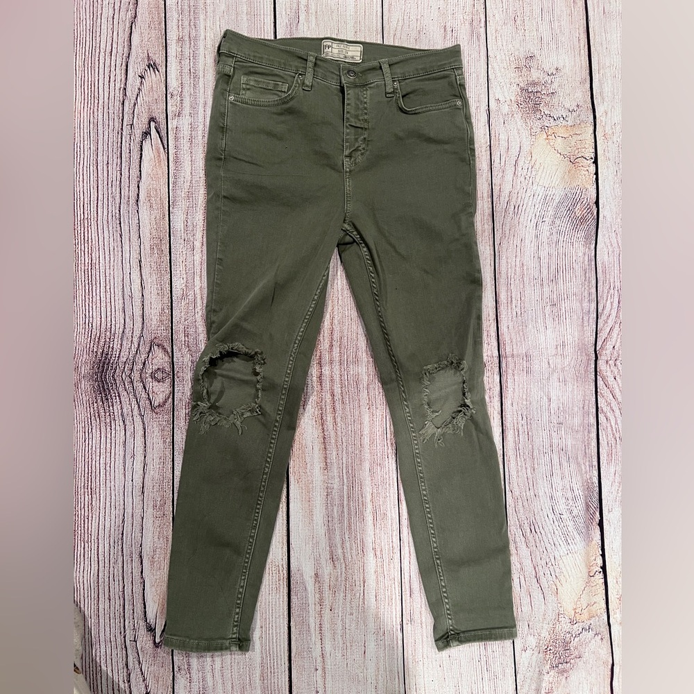 Free People Distressed Denim Jeans, Size US 29
